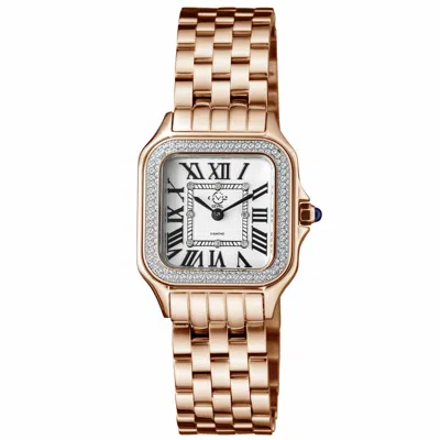 Pre-owned Gevril Lady's Gv2 By  12101b Milan Diamond Swiss Made Rose-gold Ip Tank Watch