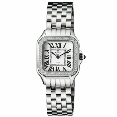 Pre-owned Gevril Lady's Gv2  12100b Milan Swiss Made Diamond Stainless Steel Watch Tank