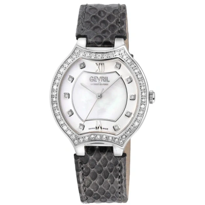 Gevril Lugano Diamond Mother Of Pearl Dial Ladies Watch 11241 In Neutral