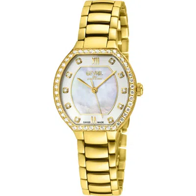 Gevril Lugano Diamond Swiss Bracelet Watch In Gold