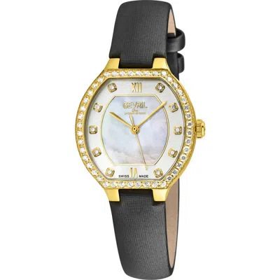 Gevril Lugano Swiss Diamond Bracelet Watch, 30mm X 36.2mm In Black