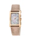 GEVRIL LUINO 29MM ROSE GOLDTONE STAINLESS STEEL, DIAMOND & LEATHER STRAP WATCH