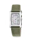 GEVRIL LUINO 29MM STAINLESS STEEL, DIAMOND & LEATHER STRAP WATCH