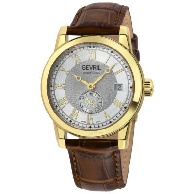 Gevril Madison Automatic Silver Dial Men's Watch 2505l In Brown / Gold Tone / Silver / Yellow