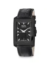 Gevril Manhattanhenge Stainless Steel & Leather-strap Watch/31mm X 39mm In Black