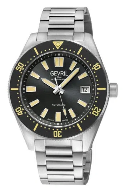 Gevril Mariner Row Automatic Bracelet Watch In Metallic