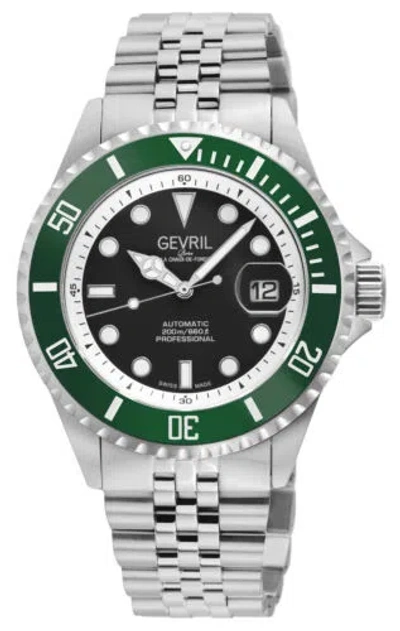 Pre-owned Gevril Men's 41852b Wall Street Swiss Automatic Mvmnt Stainless Steel Watch