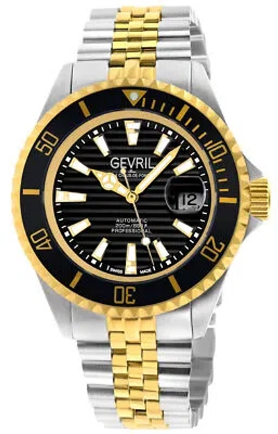 Pre-owned Gevril Men's 42602 Chamber Swiss Automatic Sellita Sw200 Ceramic Bezel Watch