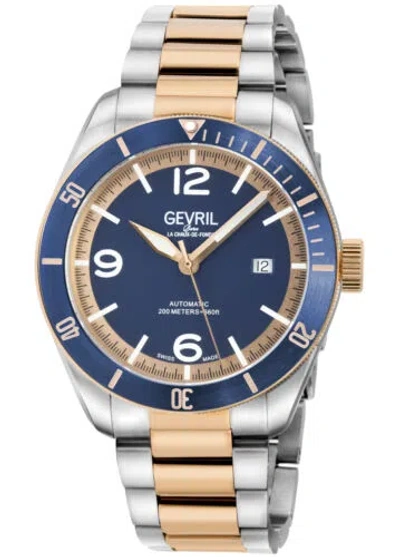 Pre-owned Gevril Men's 48614b Yorkville Swiss Automatic Sw200 Exhibition Case Back Watch