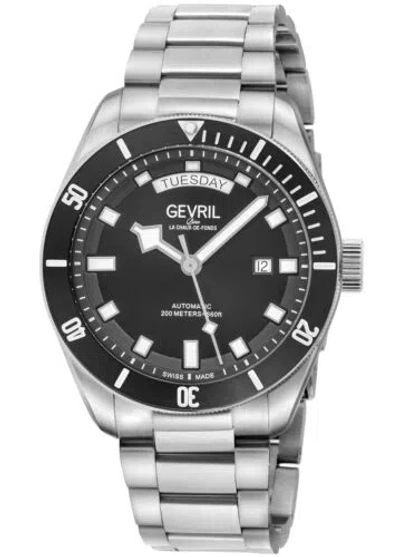 Pre-owned Gevril Men's 48630b Yorkville Swiss Automatic Diver Stainless Steel Watch