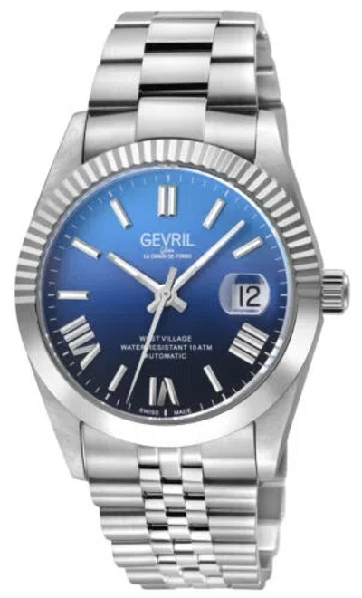 Pre-owned Gevril Men's 48963b West Village Swiss Automatic Mvmnt Stainless Steel Watch