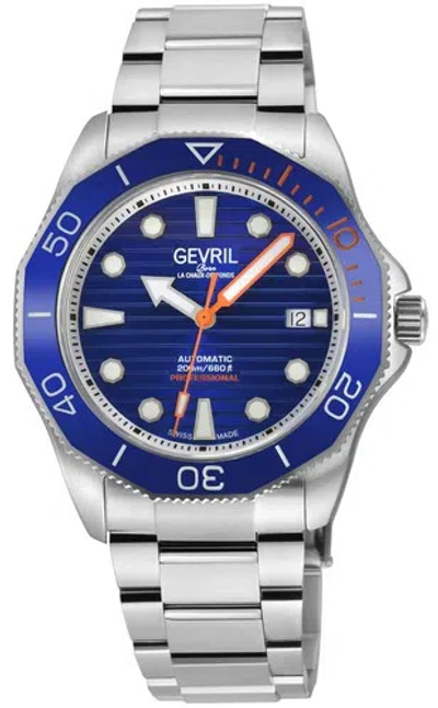Pre-owned Gevril Men's 49101 Pier 90 Swiss Automatic Stainless Steel Date Watch