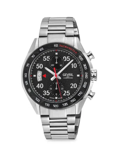 Gevril Men's Ascari 42mm Stainless Steel Tachymeter Automatic Chronograph Watch In Black