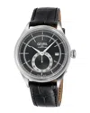 Gevril Men's Empire Swiss Automatic Black Leather Watch 40mm