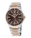 Gevril Men's High Line Automatic Watch Stainless Steel Case, Top Ring In Brown Sapphire Crystal, Two Toned