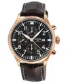 Gevril Men's Vaughn Swiss Automatic Brown Italian Leather Strap Watch 44mm In Rose