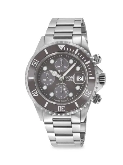 Gevril Men's Wall Street 43mm Stainless Steel Automatic Chronograph Watch In Sapphire