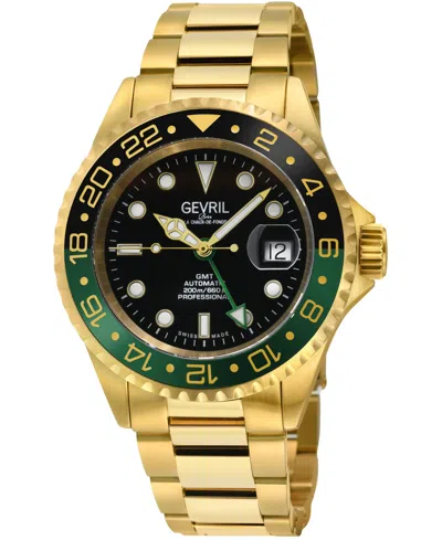 Gevril Men's Wall Street Swiss Automatic Gold-tone Stainless Steel Watch 43mm