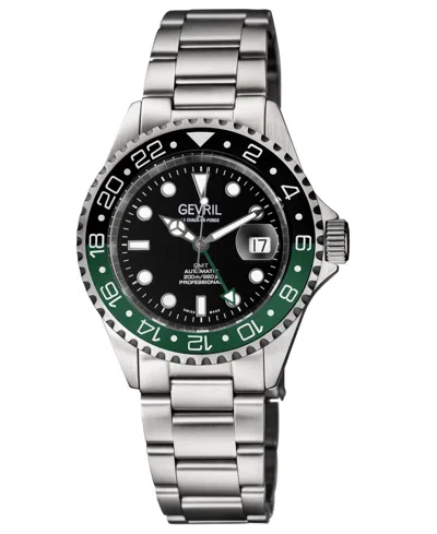 Gevril Men's Wall Street Swiss Automatic Silver-tone Stainless Steel Watch 43mm