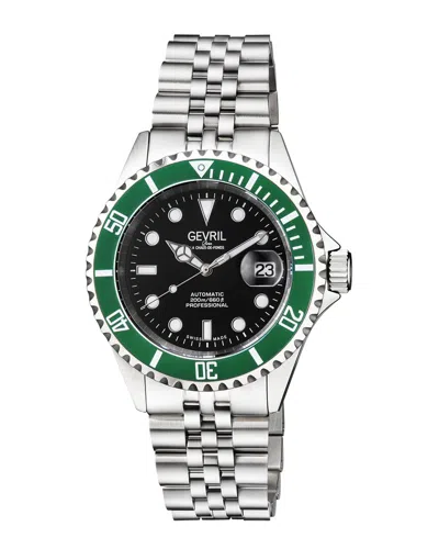 Gevril Wall Street Watch In Black / Green