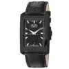 Gevril Manhattanhenge Automatic Rectangle Croc Embossed Leather Strap Watch, 39mm In Black
