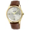 Gevril Excelsior Swiss Automatic Croc Embossed Leather Strap Watch, 42mm In Brown