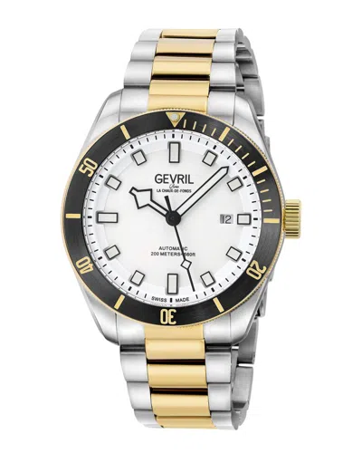 Gevril Yorkville White Dial Men's Watch 48615b In Two Tone  / Black / White / Yellow
