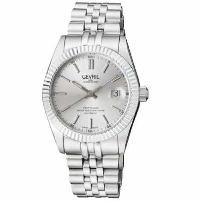 Pre-owned Gevril Mens 48902 West Village Swiss Automatic Sellita Exhibition Caseback Watch