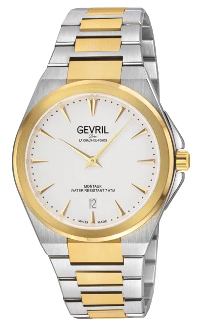 Gevril Mens Montauk Swiss Quartz Watch In Gray