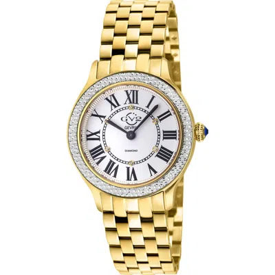 Gevril Milan Diamond Dial Swiss Quartz Bracelet Watch, 32mm In Gold