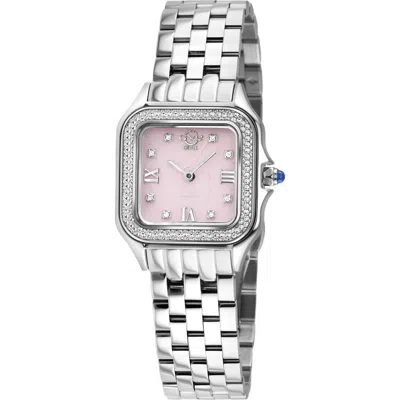 Gevril Milan Rose Quartz Diamond Bracelet Watch, 27.5mm In Metallic