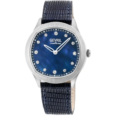 Gevril Morcote Diamond Mother Of Pearl Dial Ladies Watch 10043 In Blue