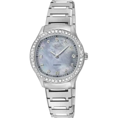 Gevril Morcote Diamond Swiss Quartz Bracelet Watch In Silver
