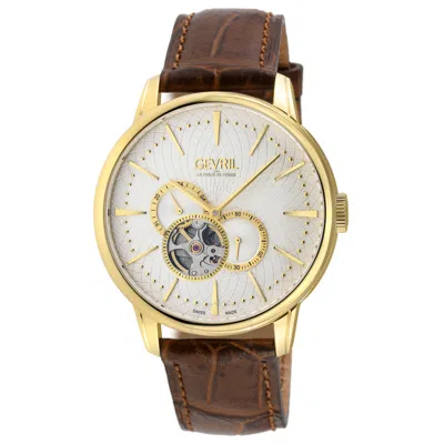 Gevril Mulberry Automatic White Dial Men's Watch 9613 In Brown