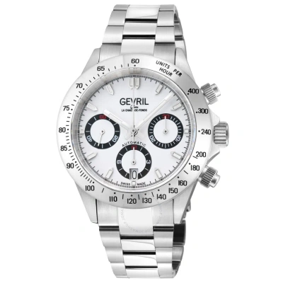 Gevril New Amsterdam Chronograph Automatic White Dial Men's Watch 44606b
