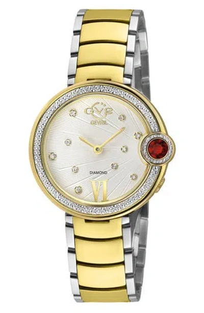 Gevril Peruga Diamond Bracelet Watch In Gold