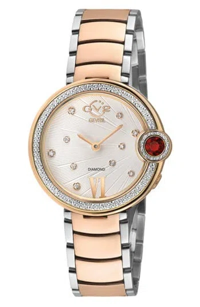 Gevril Perugia Diamond Bracelet Watch In Gold