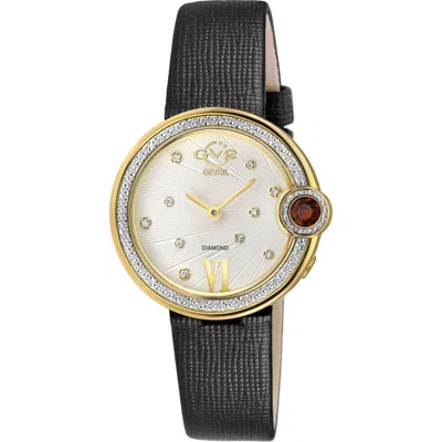 GEVRIL GEVRIL PERUGIA DIAMOND LEATHER STRAP WATCH, 33MM 