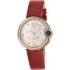 Gevril Perugia Diamond Leather Strap Watch, 33mm In Red