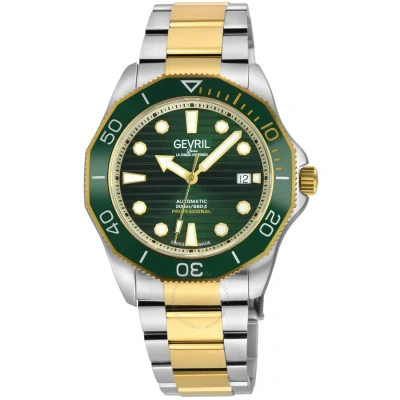 Gevril Pier 90 Automatic Green Dial Men's Watch 49103 In Two Tone  / Gold Tone / Green / Yellow