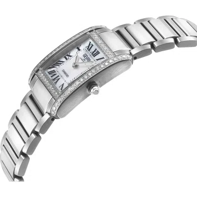 Gevril Regina Diamond Mother-of-pearl Quartz Watch, 24mm X 32mm In Red
