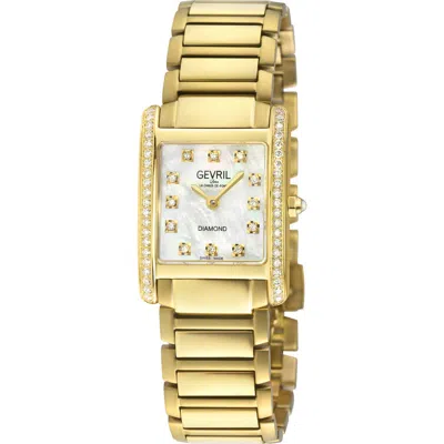 Gevril Regina Swiss Diamond Bracelet Watch, 24mm X 32mm In Gold