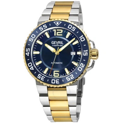 Gevril Riverside Automatic Blue Dial Men's Watch 46700 In Gold