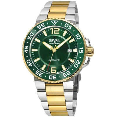 Gevril Riverside Automatic Green Dial Men's Watch 46703 In Two Tone  / Gold Tone / Green / Yellow