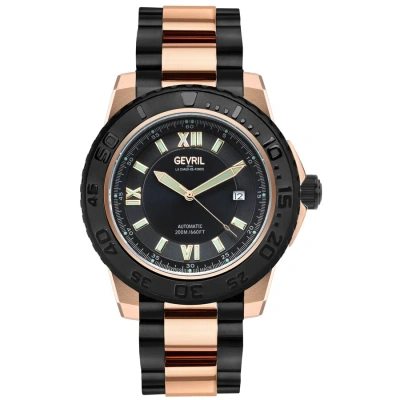 Gevril Seacloud Automatic Black Dial Men's Watch 3123b In Two Tone  / Black / Gold Tone / Rose / Rose Gold Tone