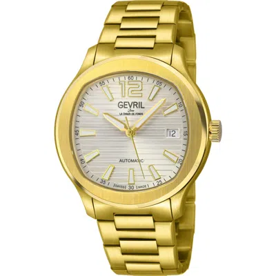 Gevril Stuyvesant Automatic Two Tone Bracelet Watch, 42mm In Gold