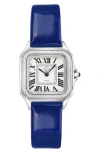 Gevril Vanderbilt Diamond Leather Strap Watch, 47mm In Blue