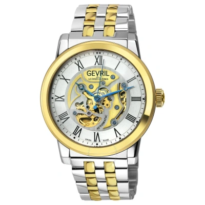 Gevril Vanderbilt Silver-tone Dial Men's Watch 22696b In Two Tone  / Blue / Gold Tone / Silver / Skeleton / Yellow