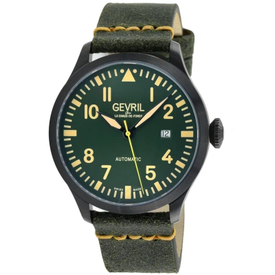 Gevril Vaughn Automatic Green Dial Men's Watch 43506 In Black / Green
