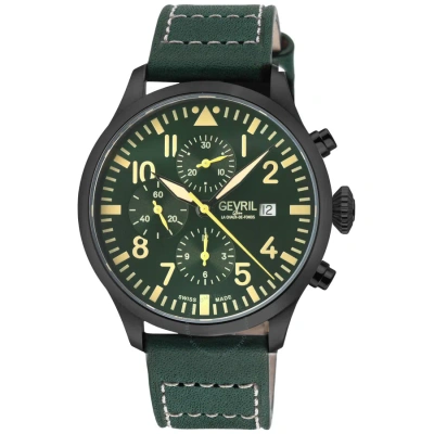 Gevril Vaughn Chronograph Automatic Eta 7750 Green Dial Men's Watch 47104-1